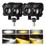 Faros De Lupa Doble Color Spot Luz Universal 28000 Lúmenes