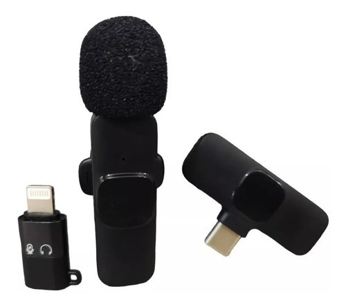 Microfono Solapa Condensador Celuar Tipo C Cancelación Ruido Color Negro