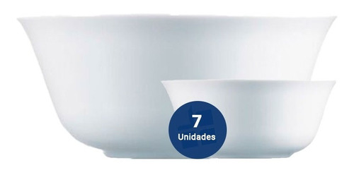 Set X7 Pzs Ensaladera Bowl Vidrio Templado Luminarc Everyday