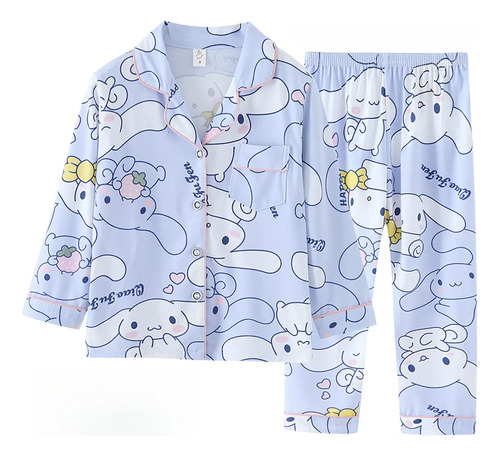 Pijama De Manga Larga Con Estampado Kawaii Sanrio Cinnamorol