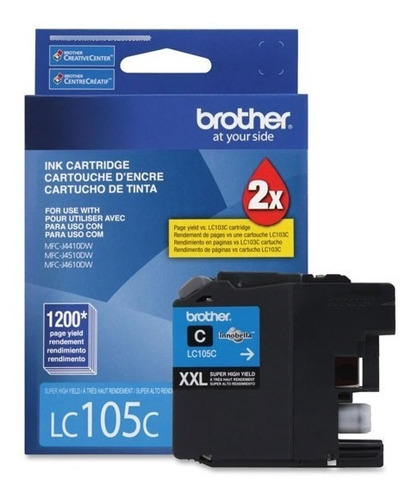 Tinta Brother Lc105c Cyan 1200 Paginas Super Alto Rend