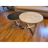 Living Nido Ø70 Y Ø60cm Carrara Y Negro Marquina Cromo Sale 