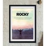 Cuadro Rocky Balboa 60x45 Marco Madera Vidrio Poster R04