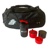 Bolso Deportivo Basko Fitness Pack Shaker Mezclador Rojo