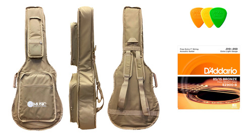 Bag P/ Violão Yamaha Premium + Cordas Daddario Aço 010