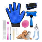 Corta Uñas Para Perro O Gatos Kit + Lima + Guantes Cepillo