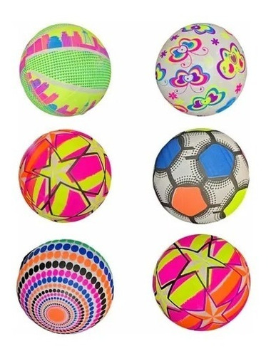 20 Pelotas Desinfladas Diseño Moderno Colores Neon Sin Luz 