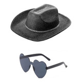 (bk) Sombrero De Vaquero Con Purpurina Y Gafas De Sol, Regal