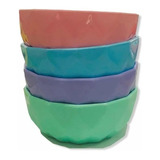Bowl Comportera Plastico Color Pastel Recipiente Pack X10 