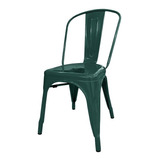 Silla De Comedor Desillas Tolix, Estructura Color Verde Oscuro, 1 Unidad