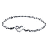 Brazalete Plata 925 Corazón Infinito Moment Compatible Dijes