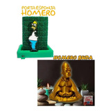 Combo Porta Esponja De Homero Simpson + Homero Buda 3d