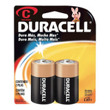 Pila Alcalina Duracell 1.5 V Tamaño C 2 Piezas