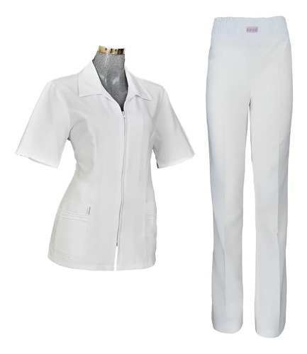 Uniforme De Enfermería Filipina Y Pantalón Blanco Para Dama