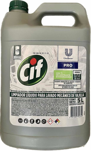 Cif Jabon Para Maquinas Lavavajillas Automático - 5 Lts