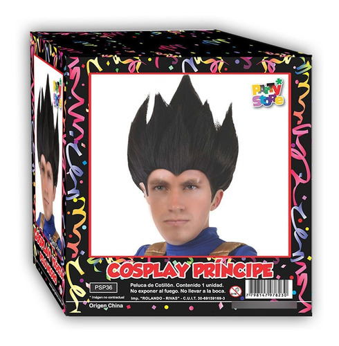 Peluca Cosplay Vegeta Dragon Ball Z Color Negro