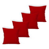 Capas De Almofada Decorativa Vermelho Brk Premium Sofá 4 Uni