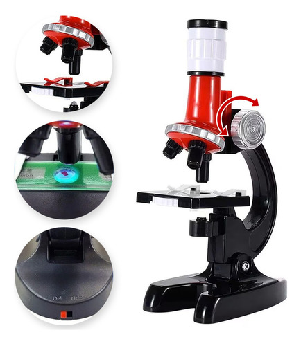 Microscópio De Criança Óptico 100x400 X1200 Infantil