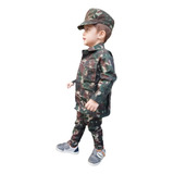 Farda Infantil Camuflada Eb Uniforme Calça Gandola E Gorro 