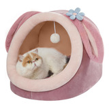 Cama Para Gatos De Terciopelo De Cristal Rosa, Tamaño L