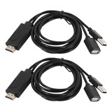 2 Cables Adaptadores Usb Hembra A Macho Hdtv Para iPhone 7/