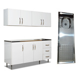 Combo Bajo Mesada Alacena Mesada Bacha 1,60m Muebles Cocina