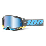 Gafas 100% Racecraft 2 Trinidad De Motocross Offroad Trail, Color Gris, Lente Color Espejo, Talla Única