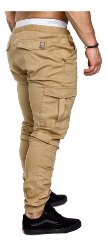 A Pantalón Jogger Bolsas Cargo Casual Cómodo Hombres