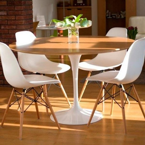 Mesa Jantar Tulipa Saarinen Redonda 110cm Madeira Ou Laca