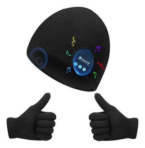 O Gorra De Música Con Audífonos Bluetooth Y Guantes