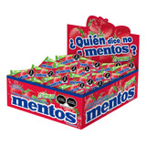 Caramelo Masticable Confitado Mentos Bipieza Fresa 40 Pzas