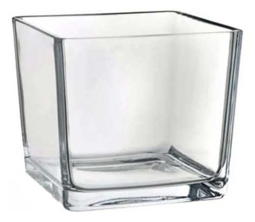 Kit 6 Vaso Castiçal De Vidro Transparente Quadrado Luxo