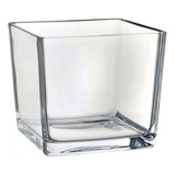 Kit 6 Vaso Castiçal De Vidro Transparente Quadrado Luxo