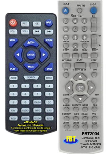 Controle Remoto Compatív Tv Tomate Mtm909 1410 Kr41 Fbt2904