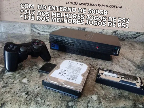 Ps2 Fat Com Hd Interno De 500gb Lotado De Jogos! Play 2 Tijolao, Sony Playstation 2