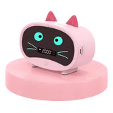 Bocina Linda Bluetooth Con Reloj Despertador Forma De Gato