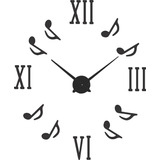 Reloj De Pared Moderno B6 60 Cm En Madera Calada Negro Deco