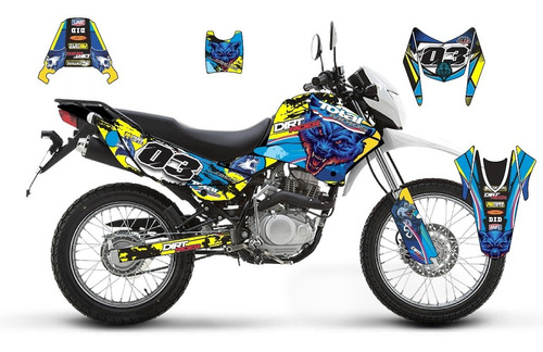 Dm 200 Italika Graficos 2020 Calcas Stickers Dirt Rider