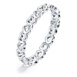 Anillo Plata 925 Con Forma Corazon Para Mujer Lindo Y Liso D