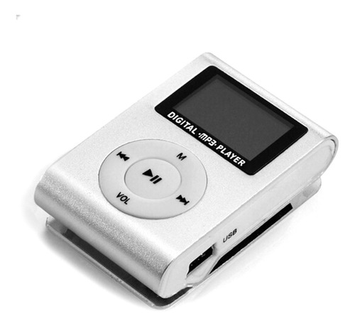 Mp3 Player Music Silver Mp3 Clip-on Card Com Mini Tv