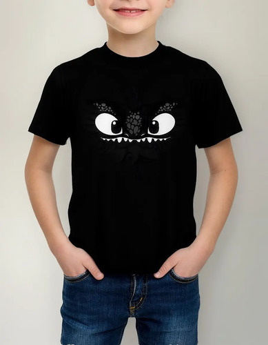 Playera Chimuelo Dragon Brilla Oscuridad Refleja Niños