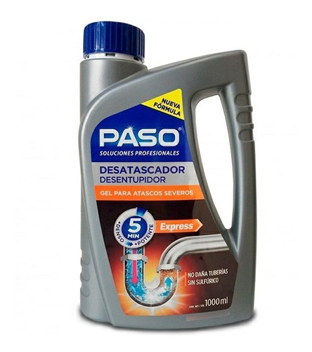 Desatascador Gel De Cañerías Atascos Severos Paso 1 Lt