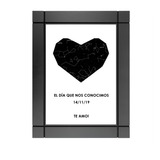 Cuadro Decorativo Madera Mapa Estelar Corazón Regalo Anivers