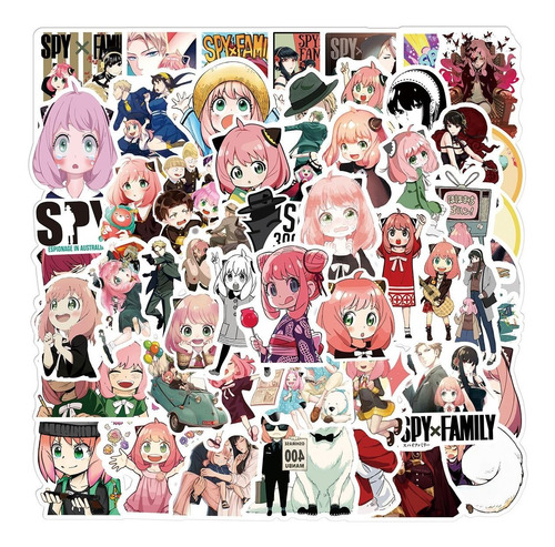 Spy X Family 50 Calcomanias Stickers Contra Agua Anime Manga