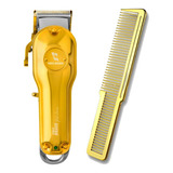 Máquina Corte Force Brave Gold E Pente Profissional Clipper 110v/220v