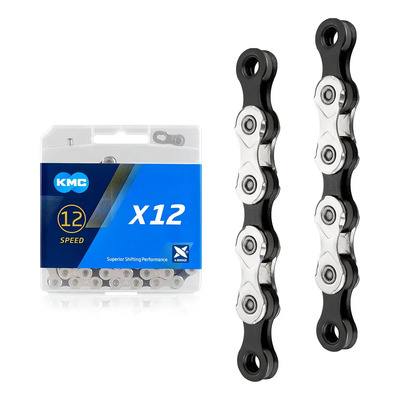 Cadena 12v Kmc X12 Para Bicicletas 126e Plata Negro | Envío gratis
