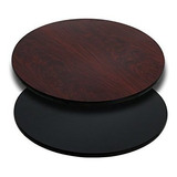 Muebles De Flash 30 '' Round Table Top Con Negro O Caoba Lam