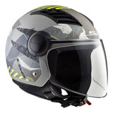 Casco Moto Abierto Ls2 562 Airflow Camo Gris Amarillo Color Gris/amarillo Tamaño Del Casco S