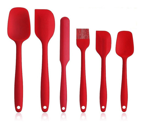 Kit De Utensílios E Espátulas De Silicone 6 Pçs