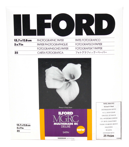  Papel Ilford Multigrado Rc Deluxe Satin 5  X 7  25 Hojas